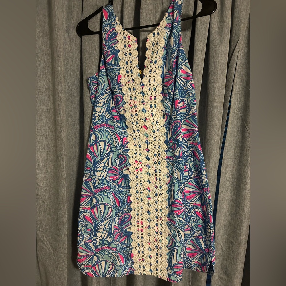 Lilly Pulitzer target Womens blue printed sleeveless v neck shift dress